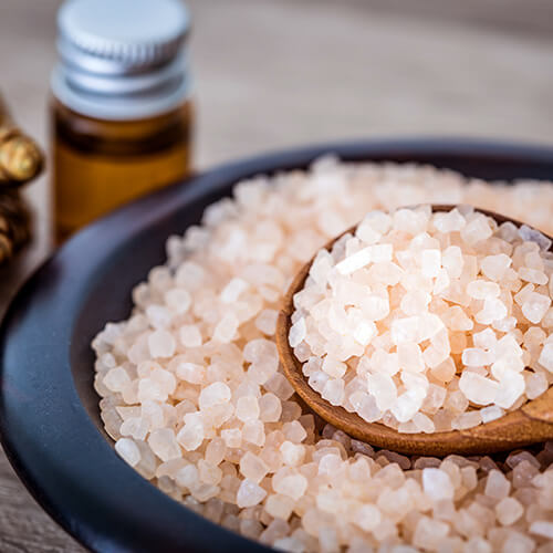 Wellness and relaxation through Himalayan salt and oil to be used for sauna