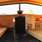 Self-built sauna from inside