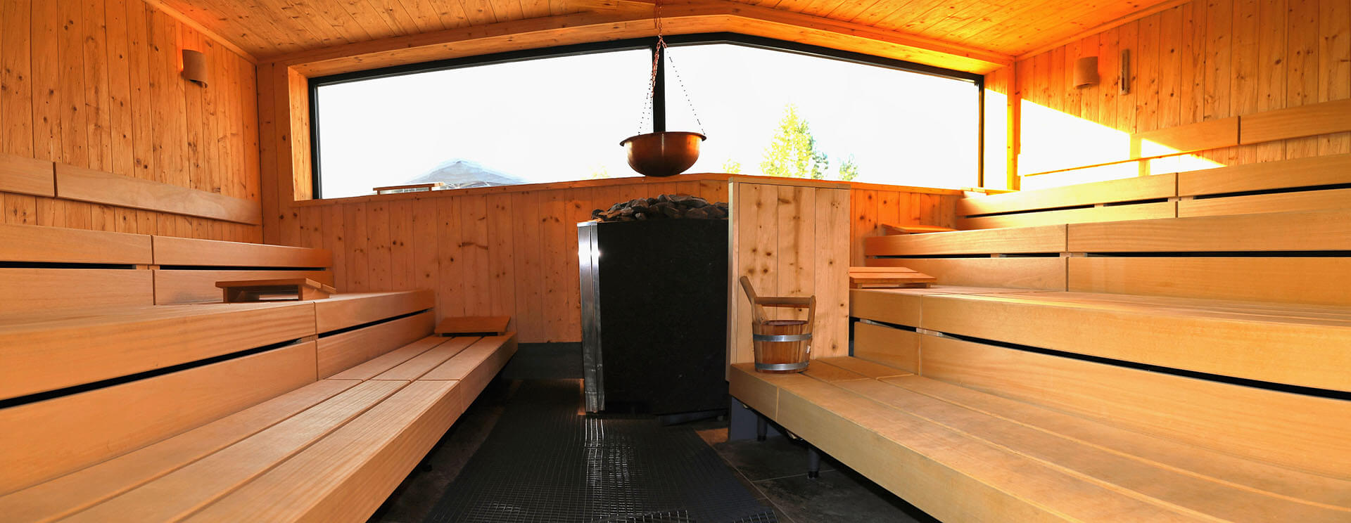 Self-built sauna from inside