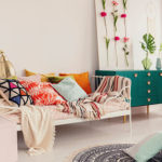 Living Room with Boho Deco Furnishings