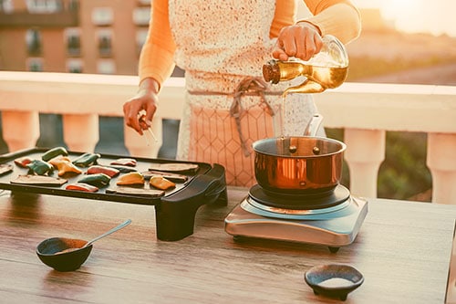 Woman implements vegetarian grill ideas