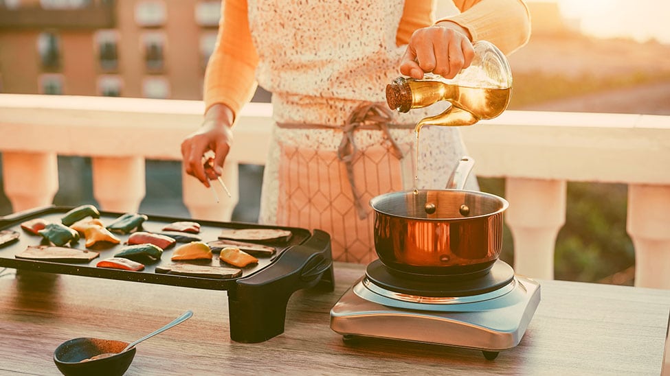 Woman implements vegetarian barbecue ideas