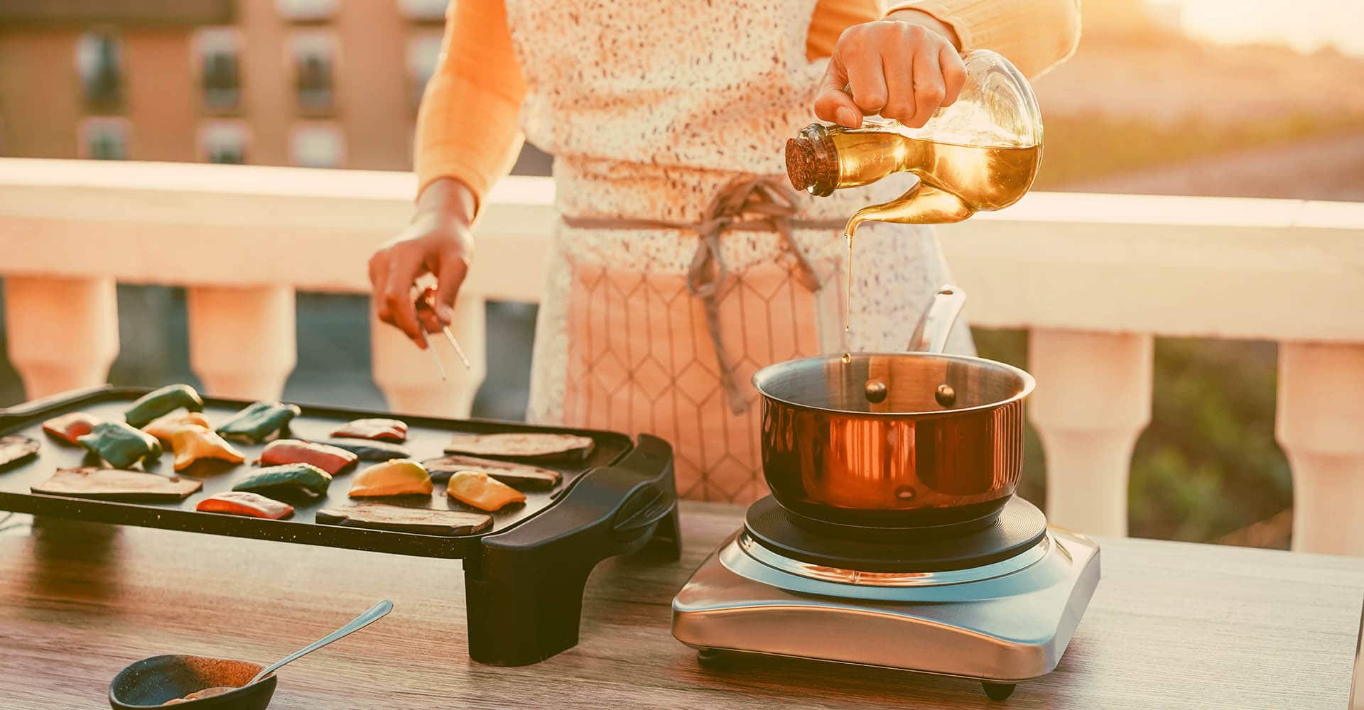 Woman implements vegetarian barbecue ideas