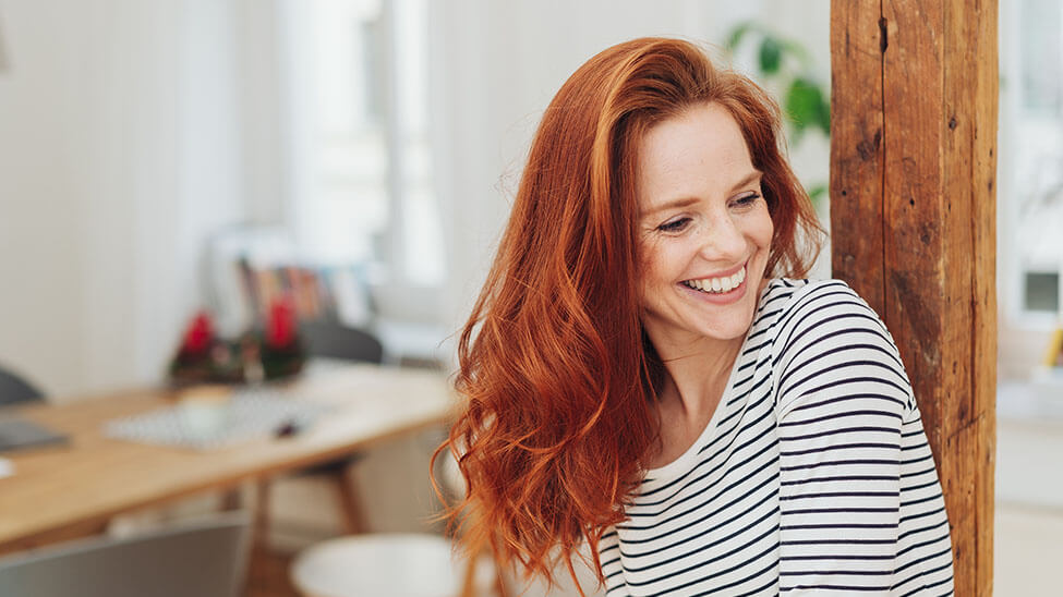 Happy woman smiling