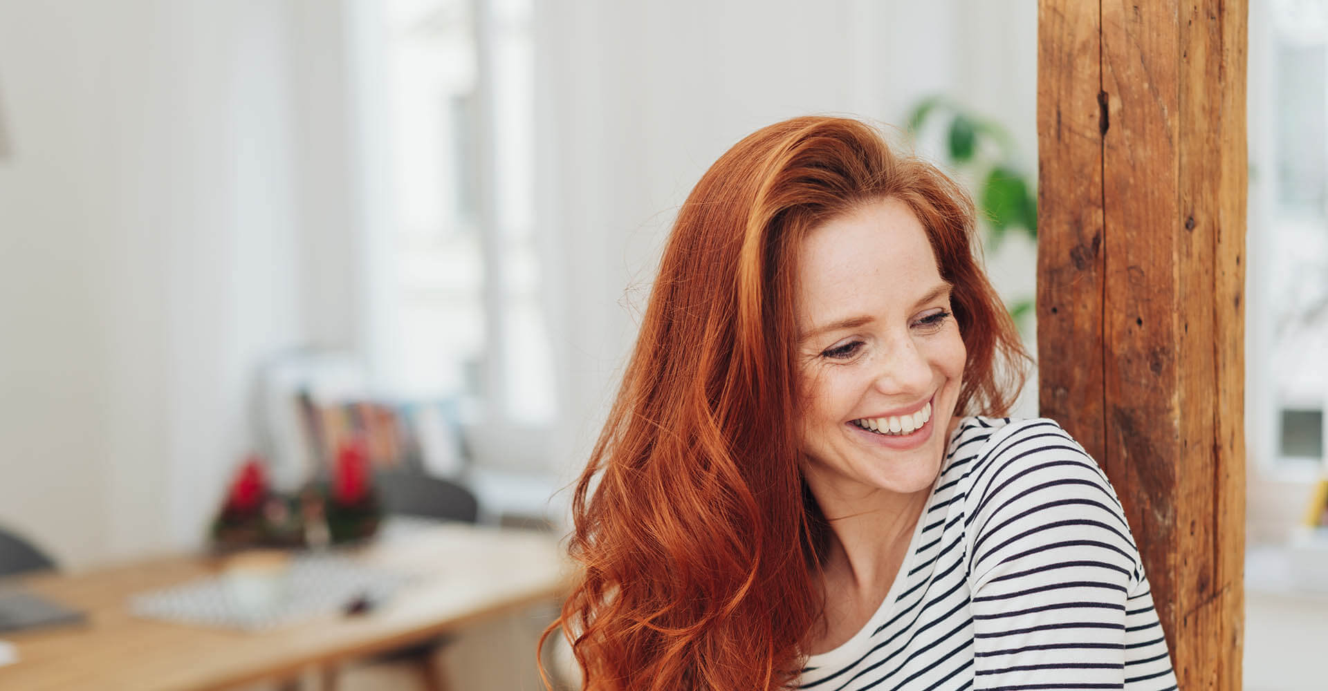 Happy woman smiling