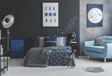 Sternenhimmel an der Wand als Deko Aufkleber im Schlafzimmer
