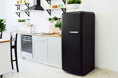 Kühlschrank mit Gefrierfach Schwarz Matt 55cm breit A+ LED 