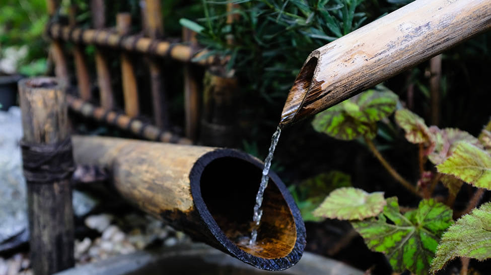 Japanisches Bambus Garten Wasserspiel