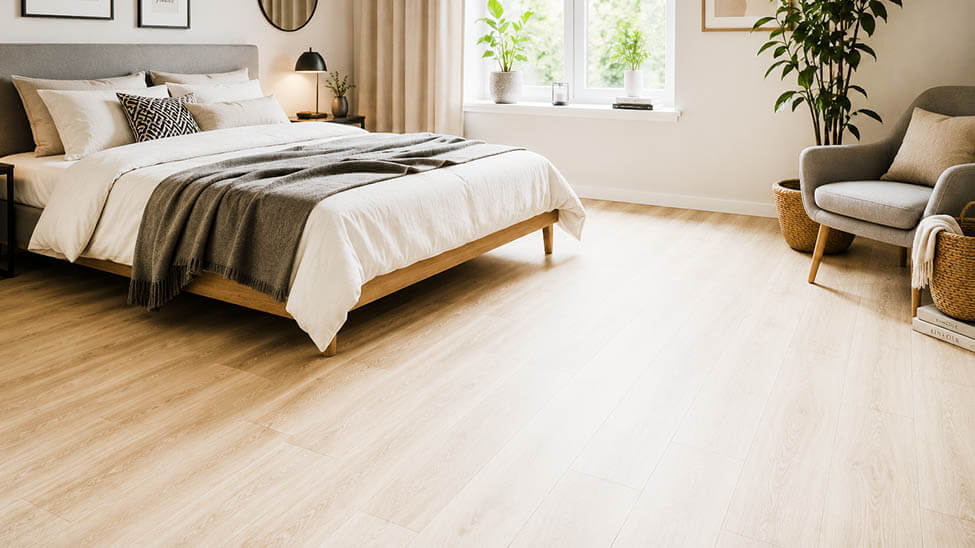 Klick Vinyl zuhause im Schlafzimmer